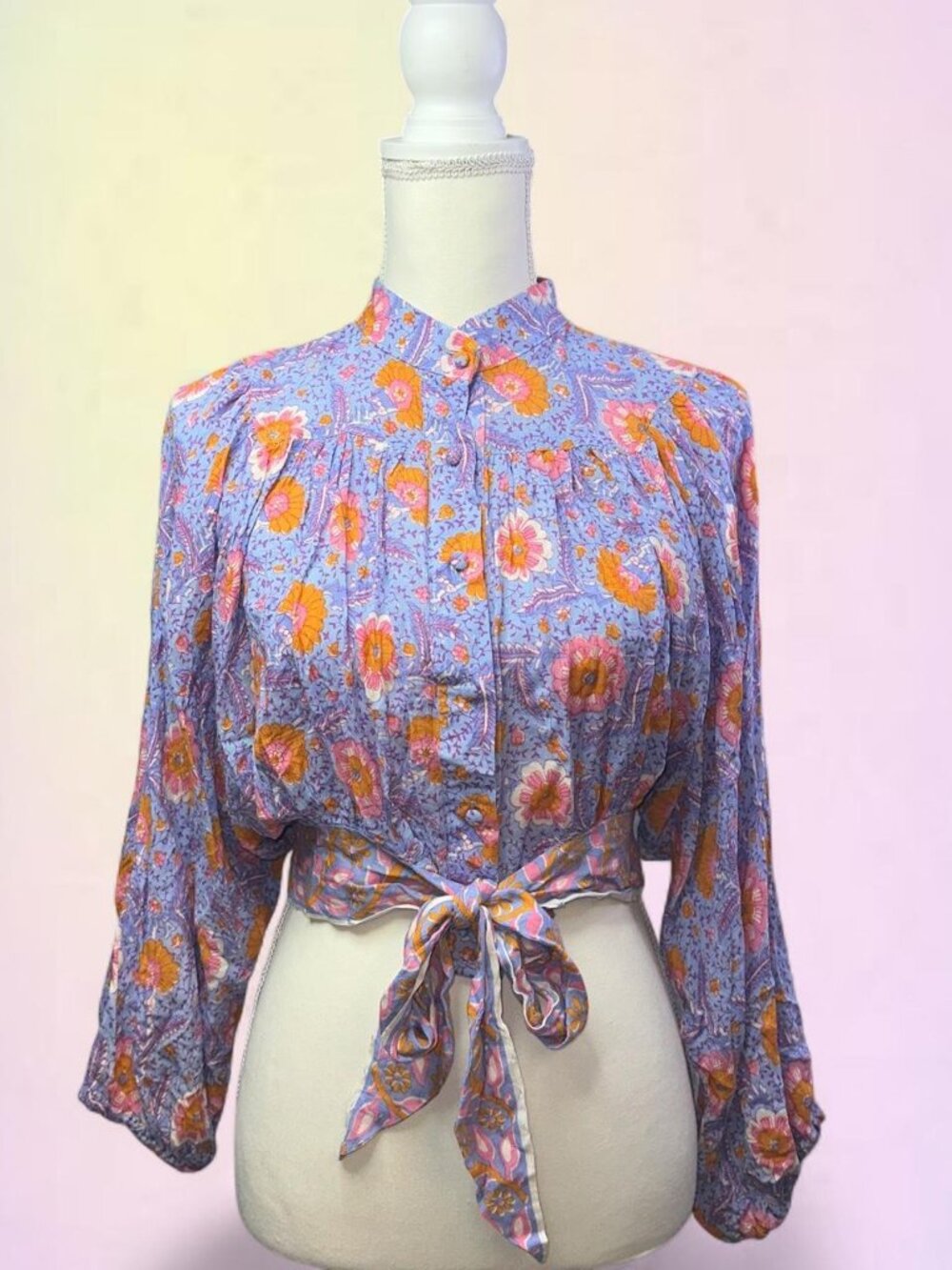Rachel By Rachel Roy Floral High Neck Blouse
